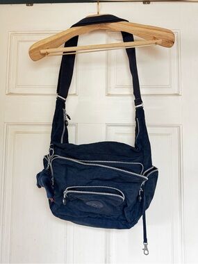 Kipling Navy Crossbody Shoulder Bag - Casual Zipped Messenger